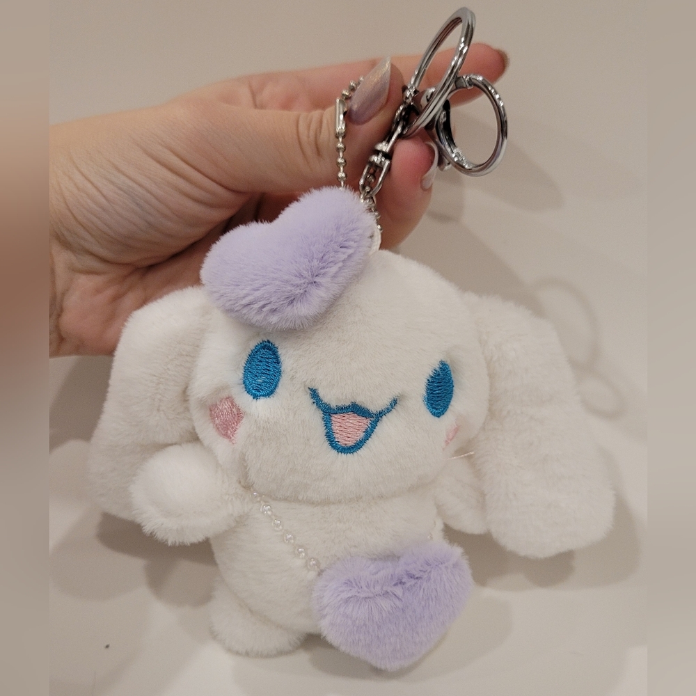 Cinnamoroll Purple Heart small keychain plush